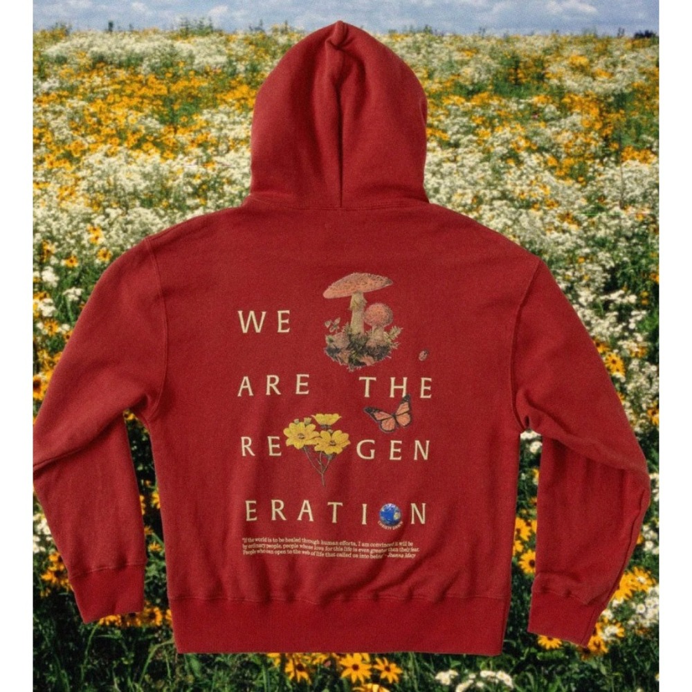 Christy Dawn Red‎ Organic Cotton Regenerative Evolution Graphic Hoodie Womens M